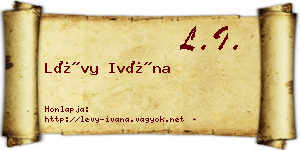 Lévy Ivána névjegykártya